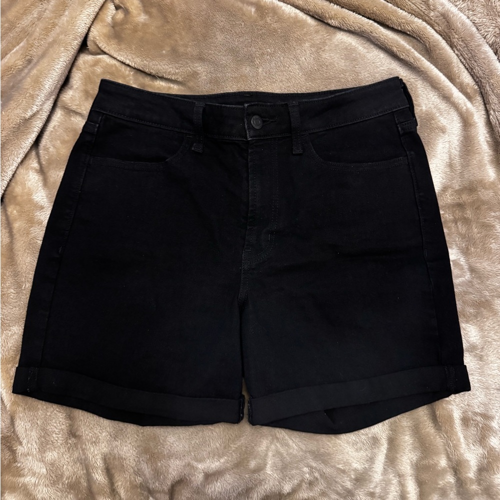 Old Navy Black High-Rise Jean Shorts with Rolled Hem